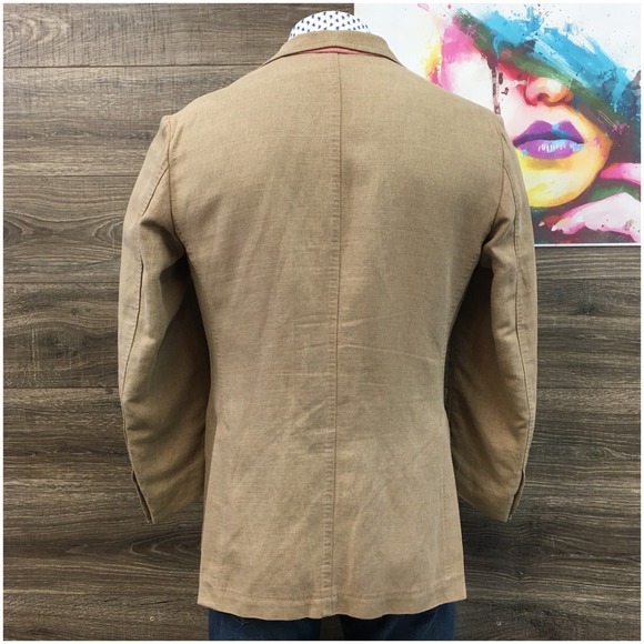 TOMBOLINI Mens Cotton Blazer Sport Coat Casual Jacket Size 42R Classic Suit - Picture 11 of 12